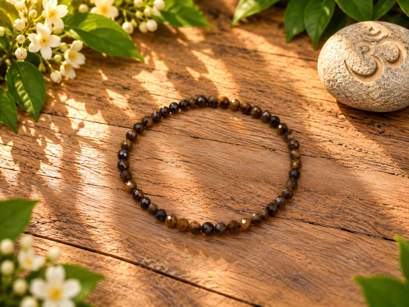Pulsera Ojo de Tigre bola facetada